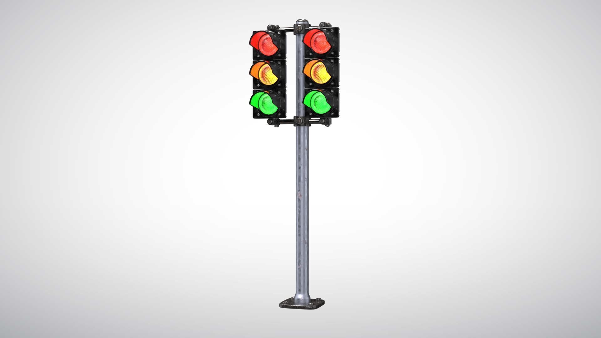 Double Traffic Light 3D model_1