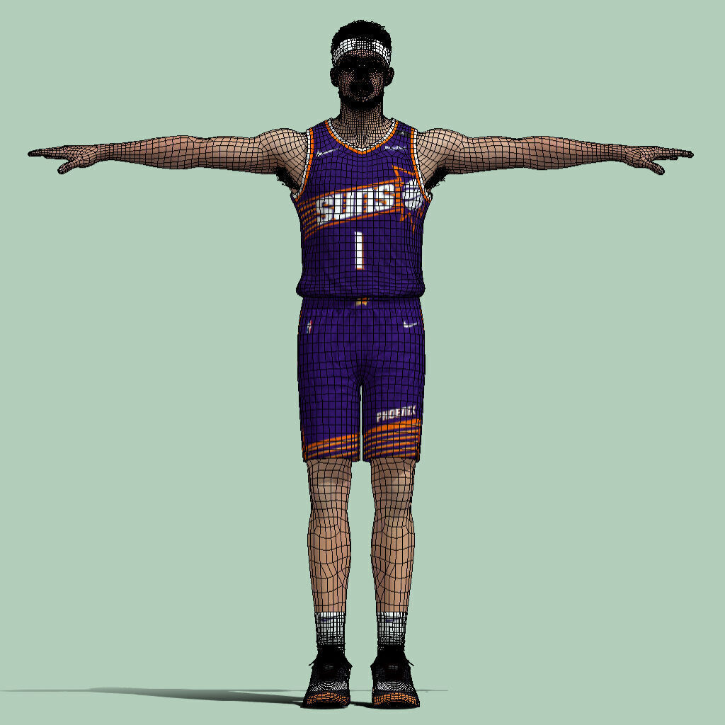T-Pose Rigged Devin Booker Phoenix Suns 24-25 3D model_6