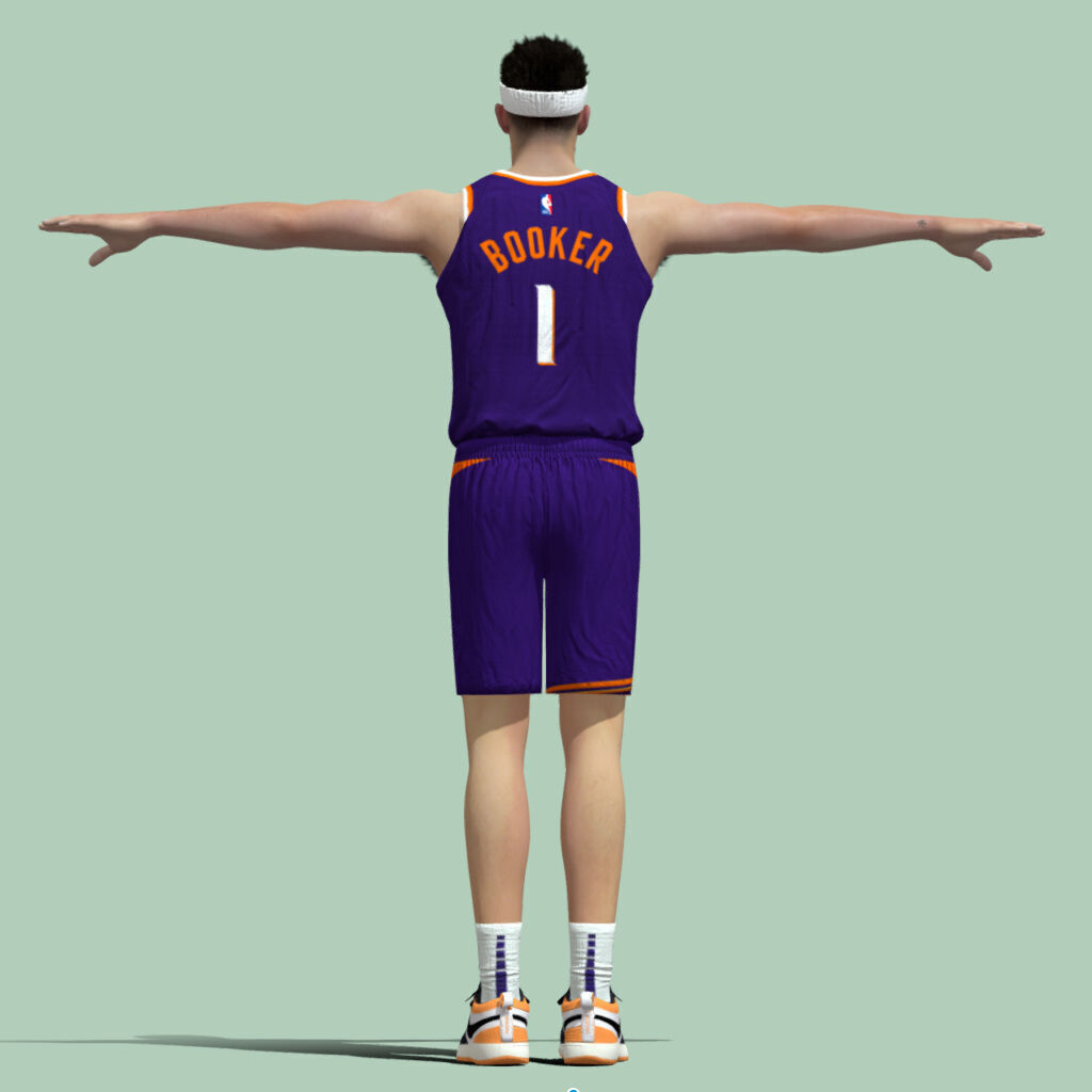 T-Pose Rigged Devin Booker Phoenix Suns 24-25 3D model_3