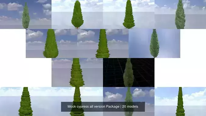 Mock cypress all version Package 3D Model Collection