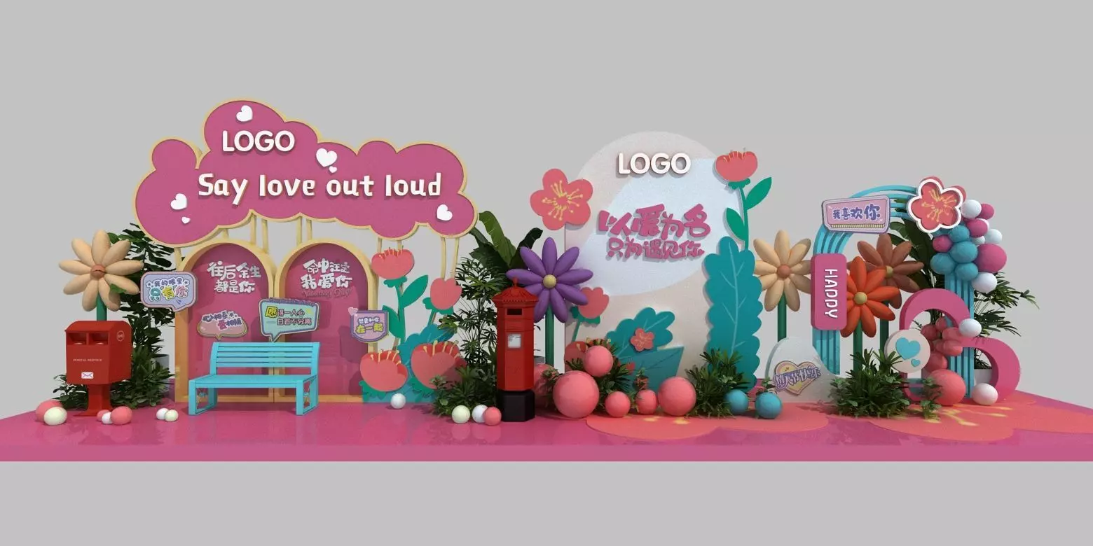 Art Exhibition Window display Low-poly 3D model_0