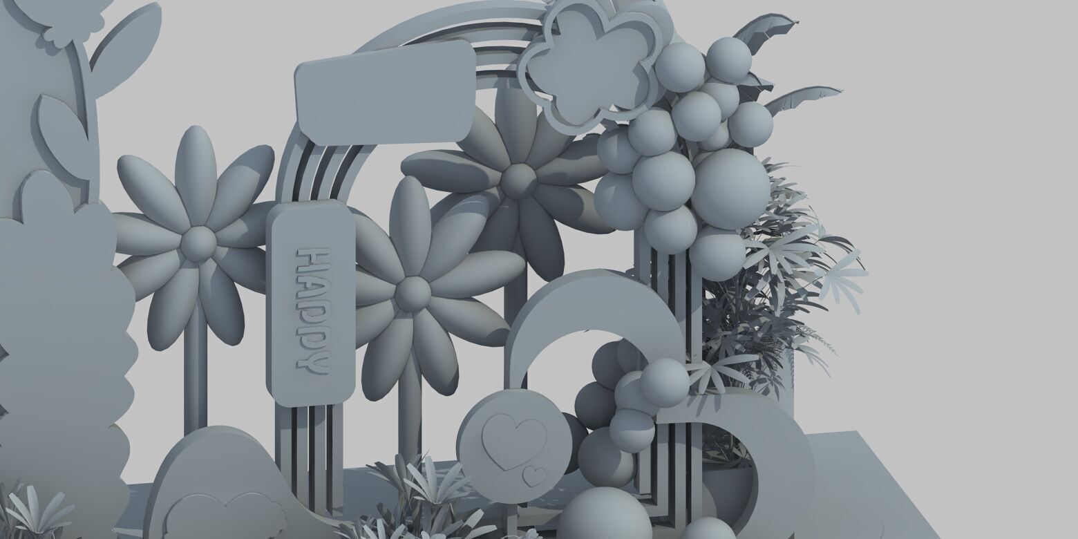 Art Exhibition Window display Low-poly 3D model_11