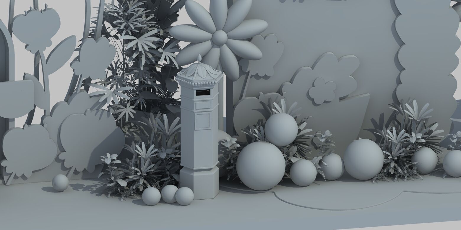 Art Exhibition Window display Low-poly 3D model_10