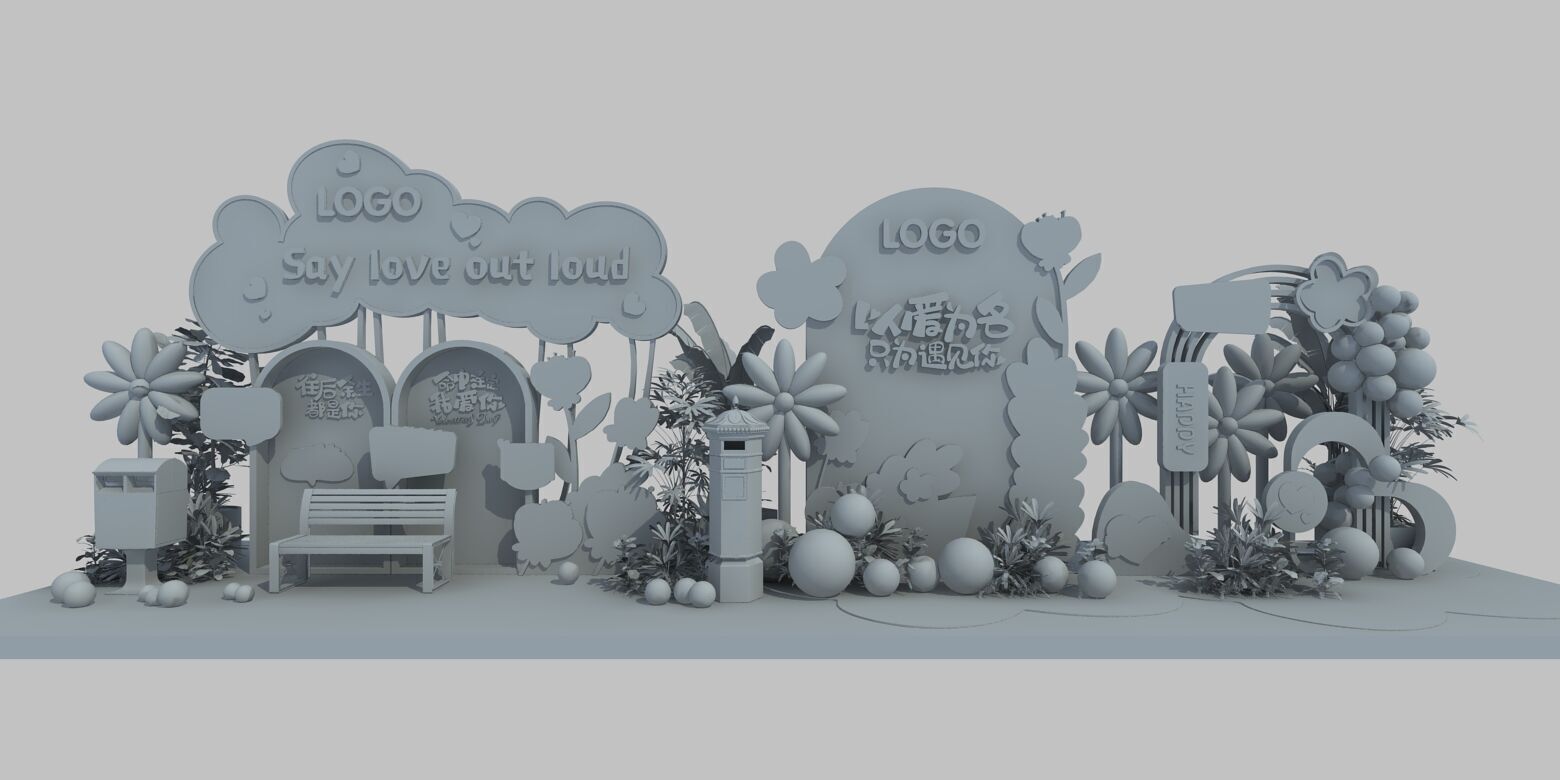 Art Exhibition Window display Low-poly 3D model_9