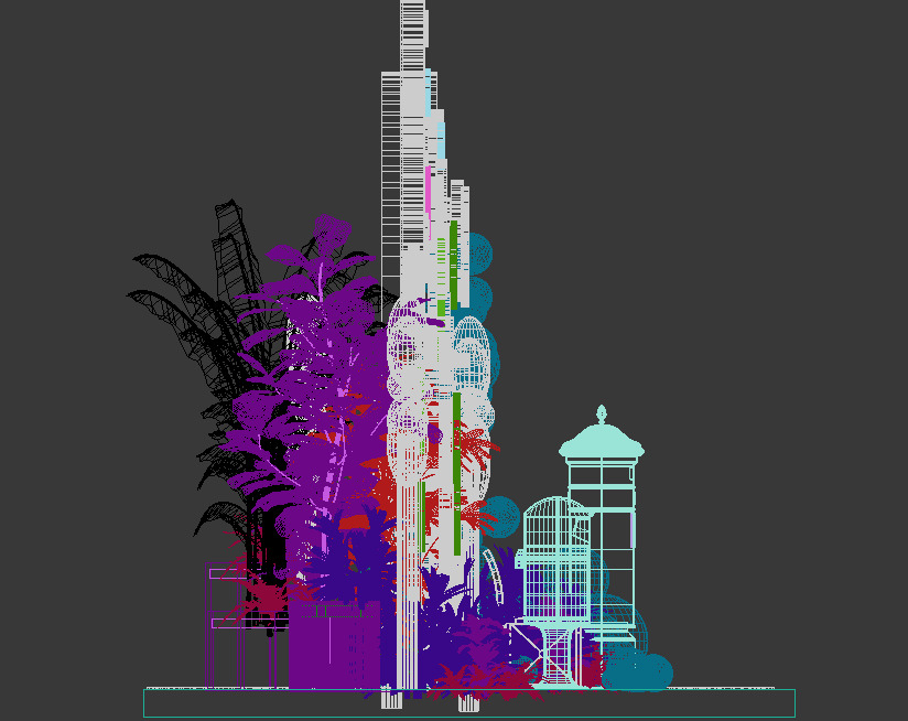 Art Exhibition Window display Low-poly 3D model_7