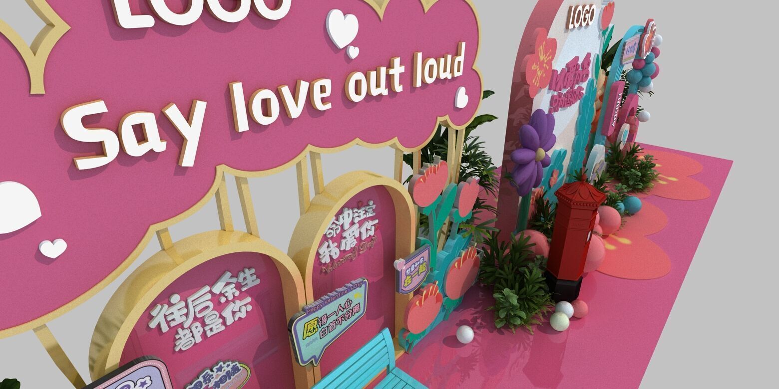 Art Exhibition Window display Low-poly 3D model_2