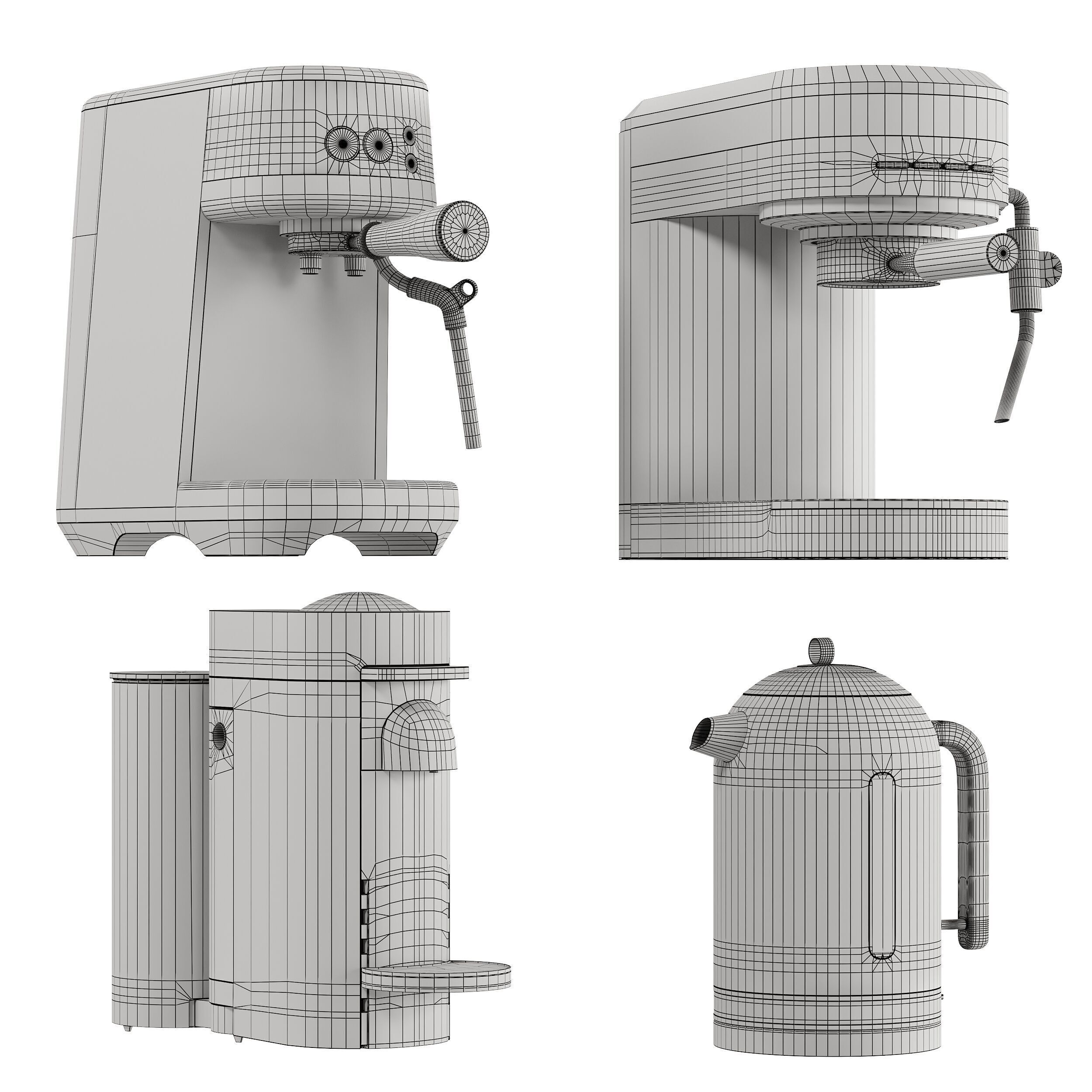 Coffee Makers Set 8 Low-poly 3D model_5