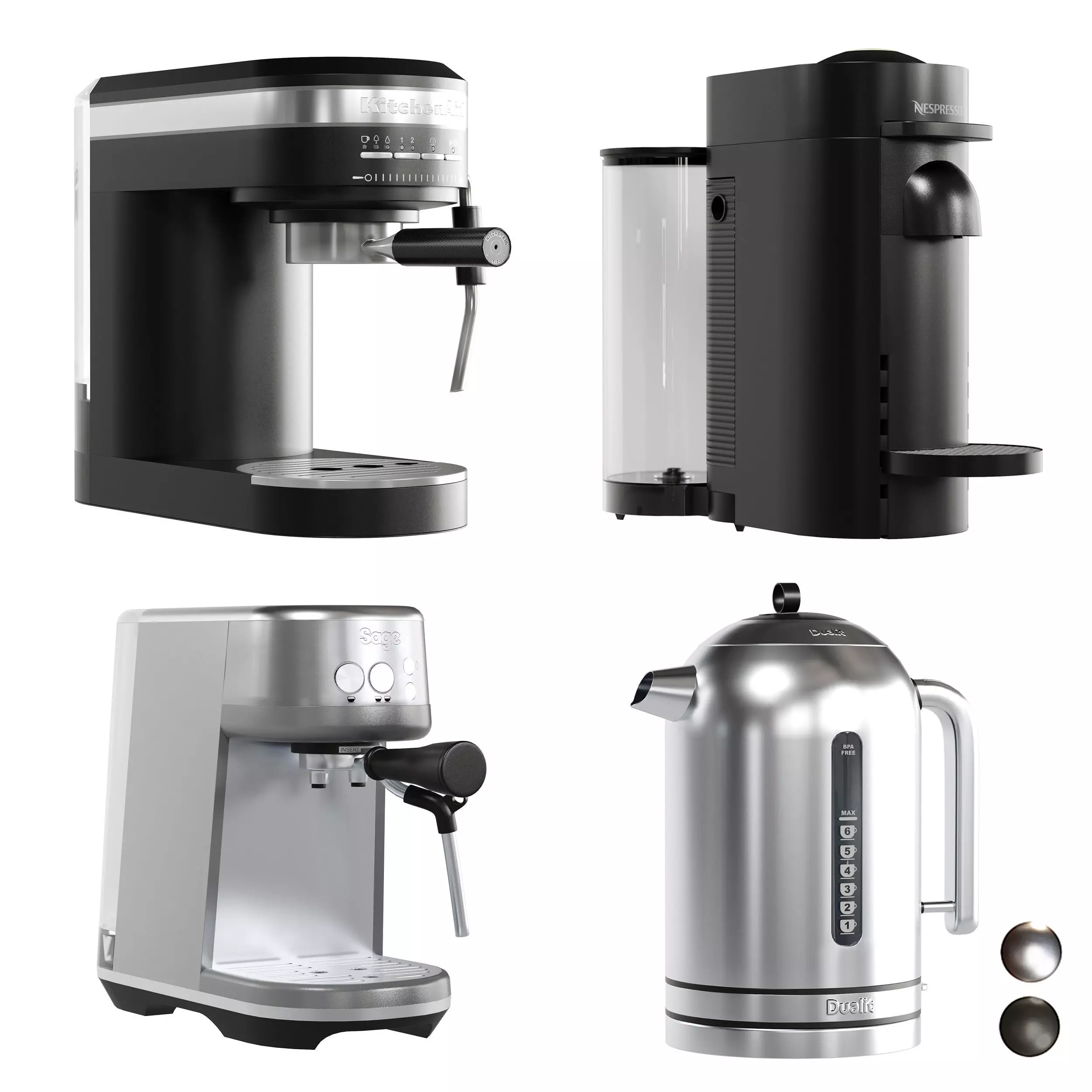 Coffee Makers Set 8 Low-poly 3D model_0