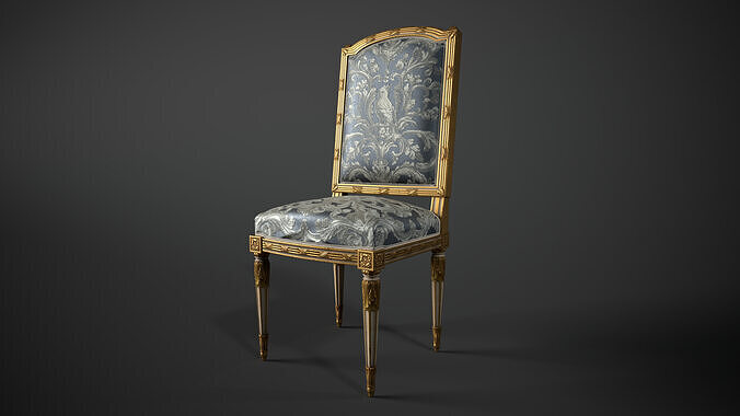 Antique Louis XVI Chair - High-Quality PBR Low-poly 3D model