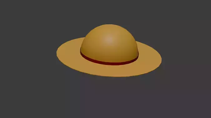 Low Poly Simple Straw Hat