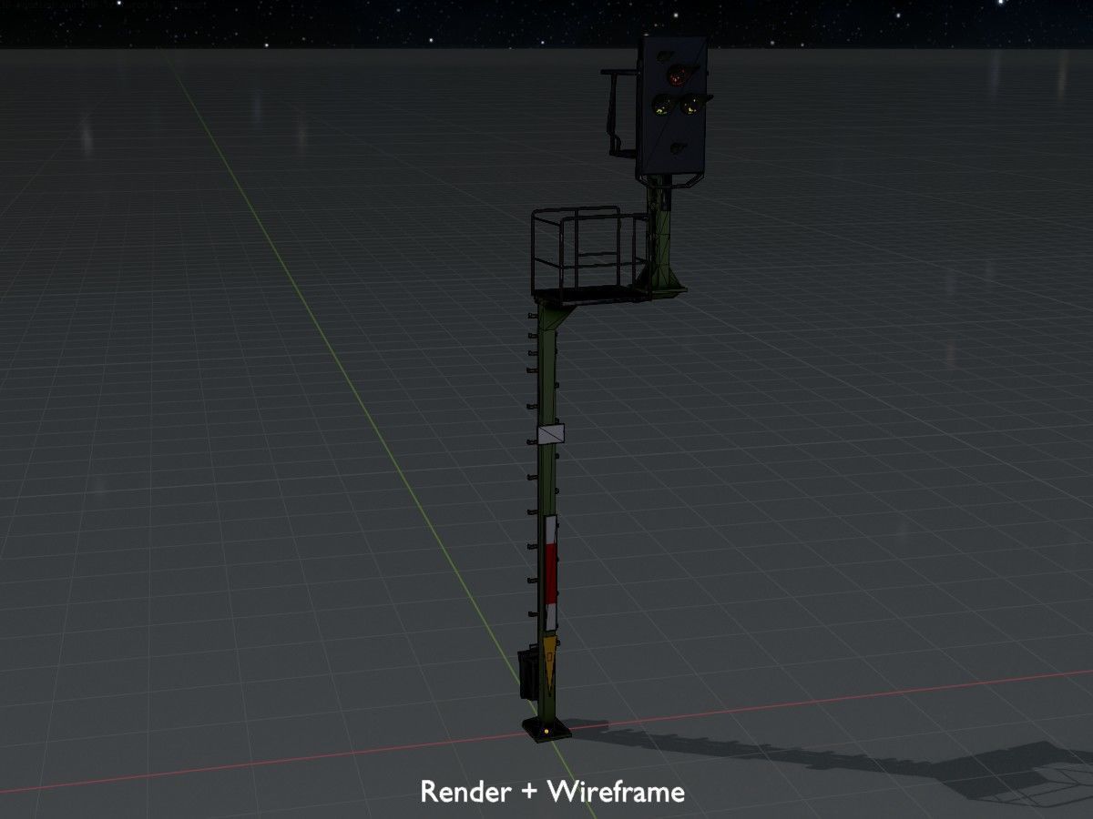 KS Railway Signal Post 7000mm all Versions 3D Model Collection_83