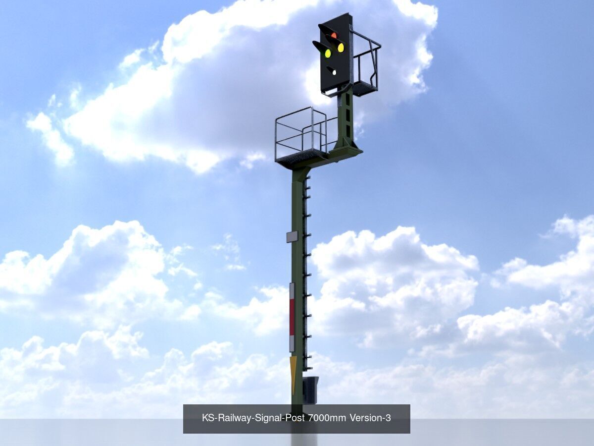 KS Railway Signal Post 7000mm all Versions 3D Model Collection_21