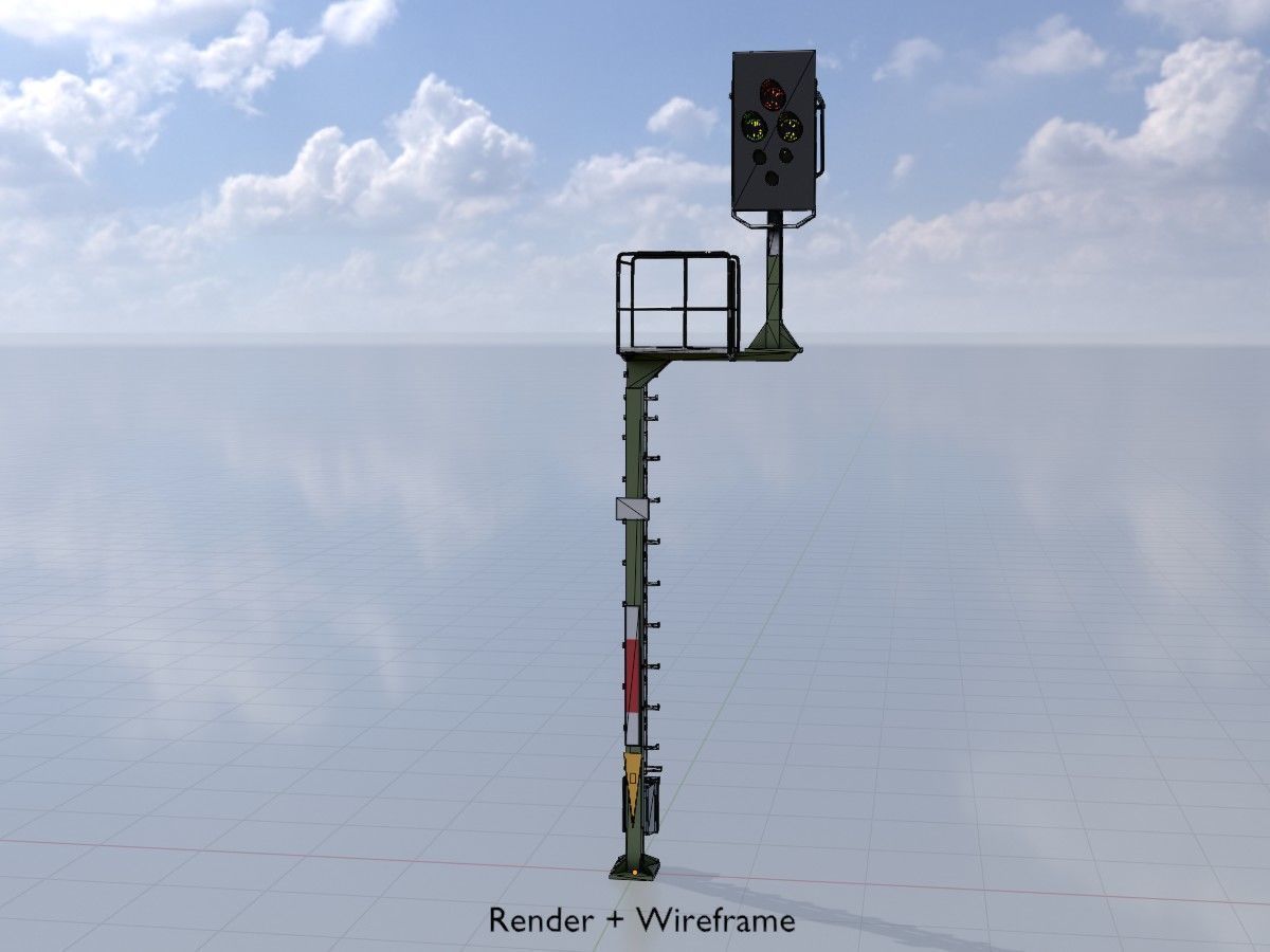 KS Railway Signal Post 7000mm all Versions 3D Model Collection_26