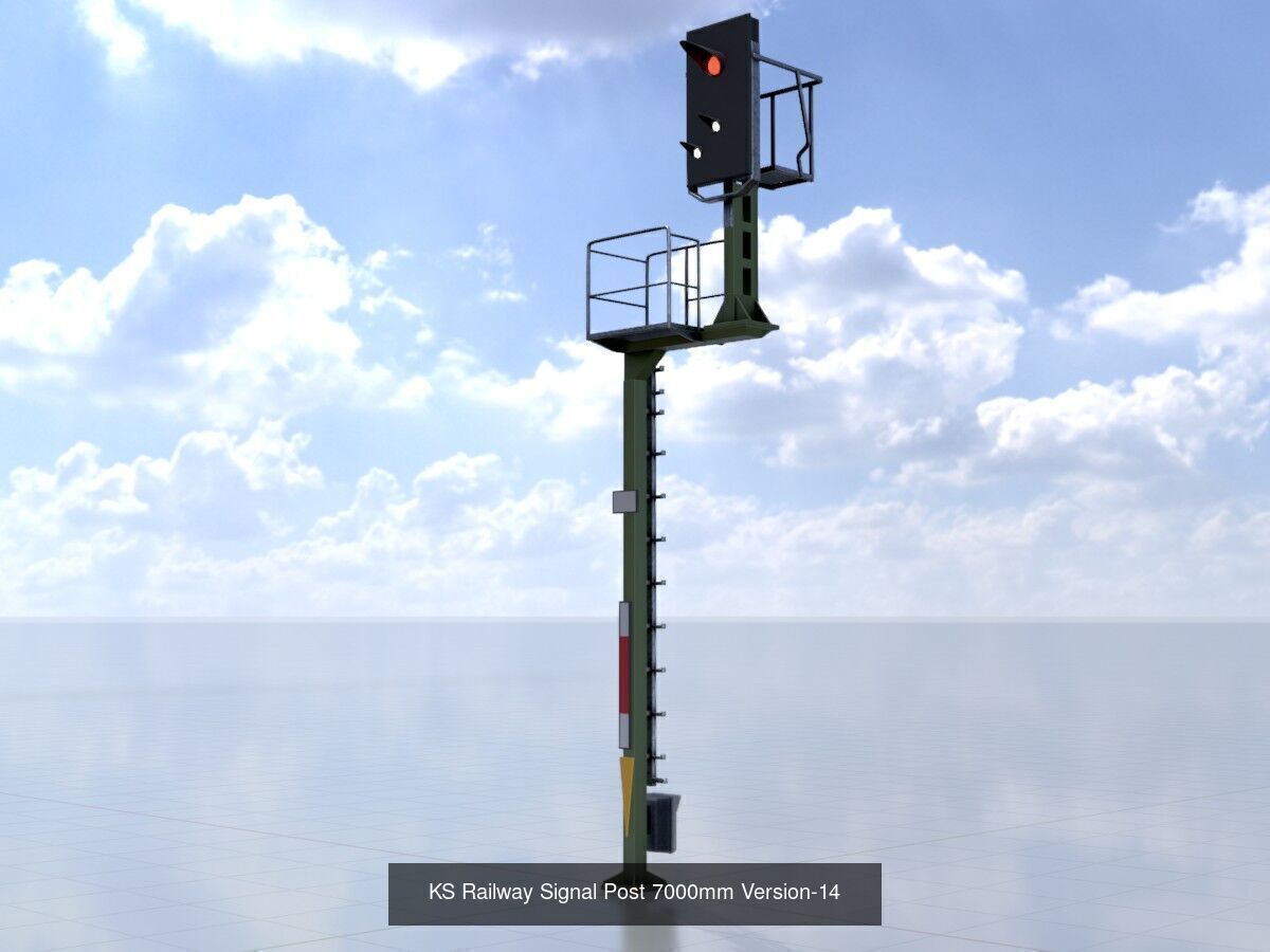 KS Railway Signal Post 7000mm all Versions 3D Model Collection_43