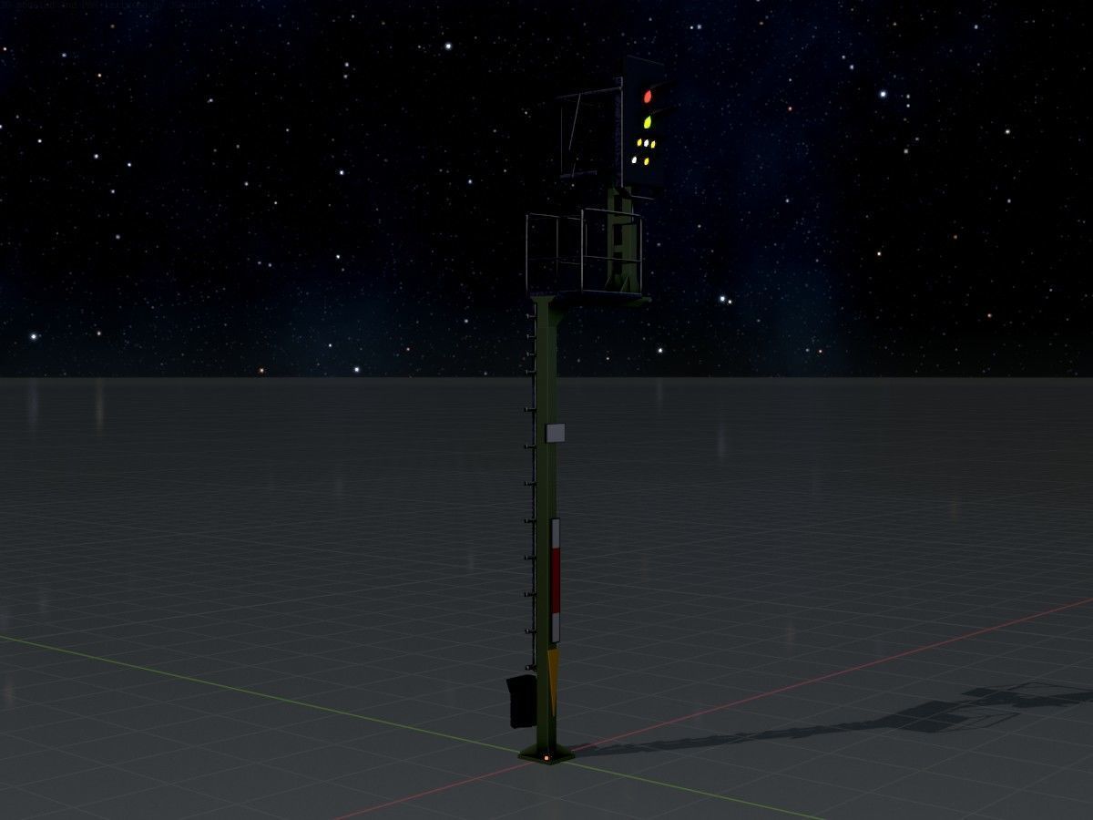 KS Railway Signal Post 7000mm all Versions 3D Model Collection_94
