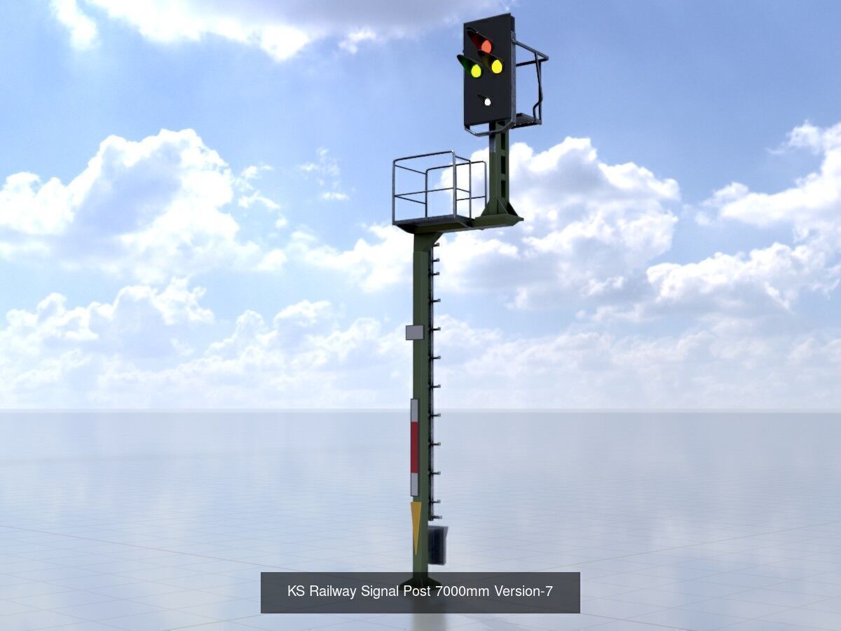 KS Railway Signal Post 7000mm all Versions 3D Model Collection_29