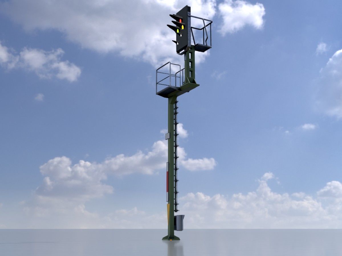 KS Railway Signal Post 7000mm all Versions 3D Model Collection_60