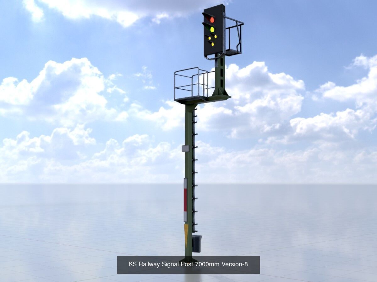 KS Railway Signal Post 7000mm all Versions 3D Model Collection_31