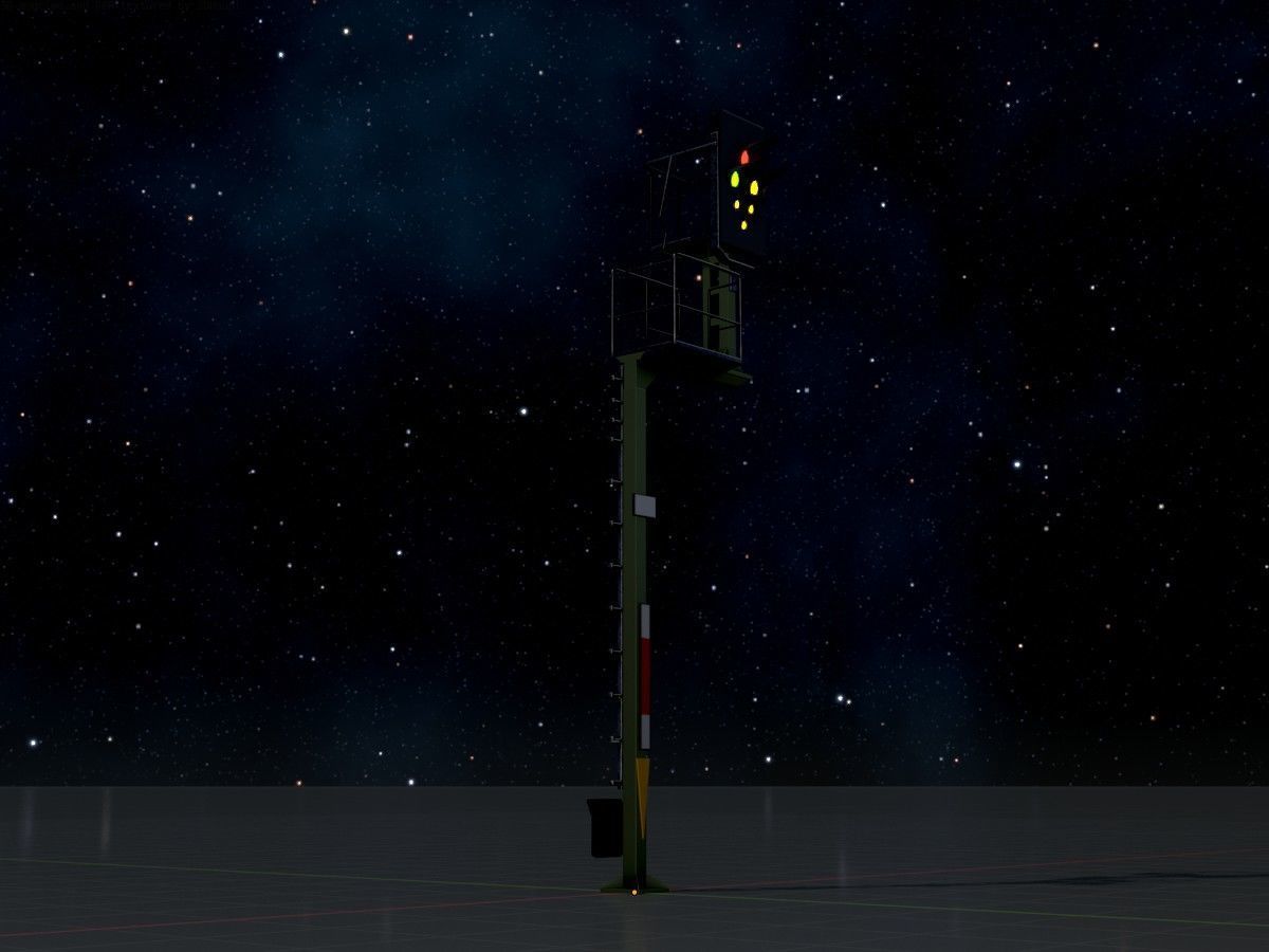 KS Railway Signal Post 7000mm all Versions 3D Model Collection_24