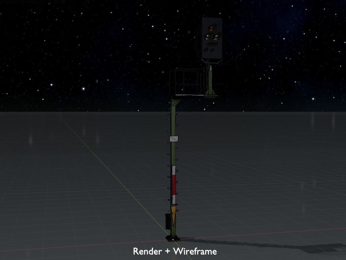 KS Railway Signal Post 7000mm all Versions 3D Model Collection_42