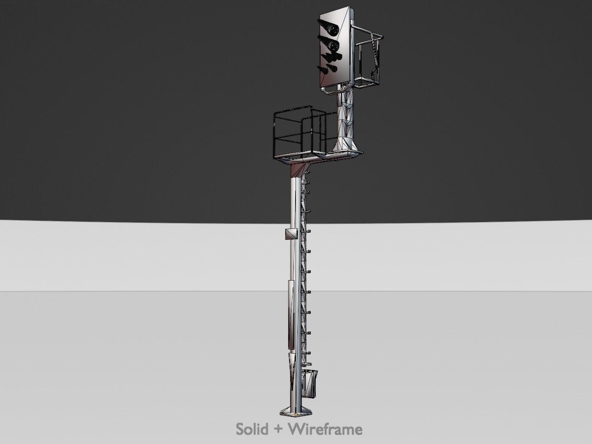 KS Railway Signal Post 7000mm all Versions 3D Model Collection_123