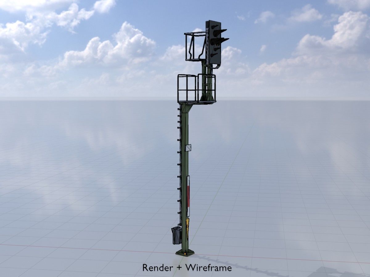 KS Railway Signal Post 7000mm all Versions 3D Model Collection_63