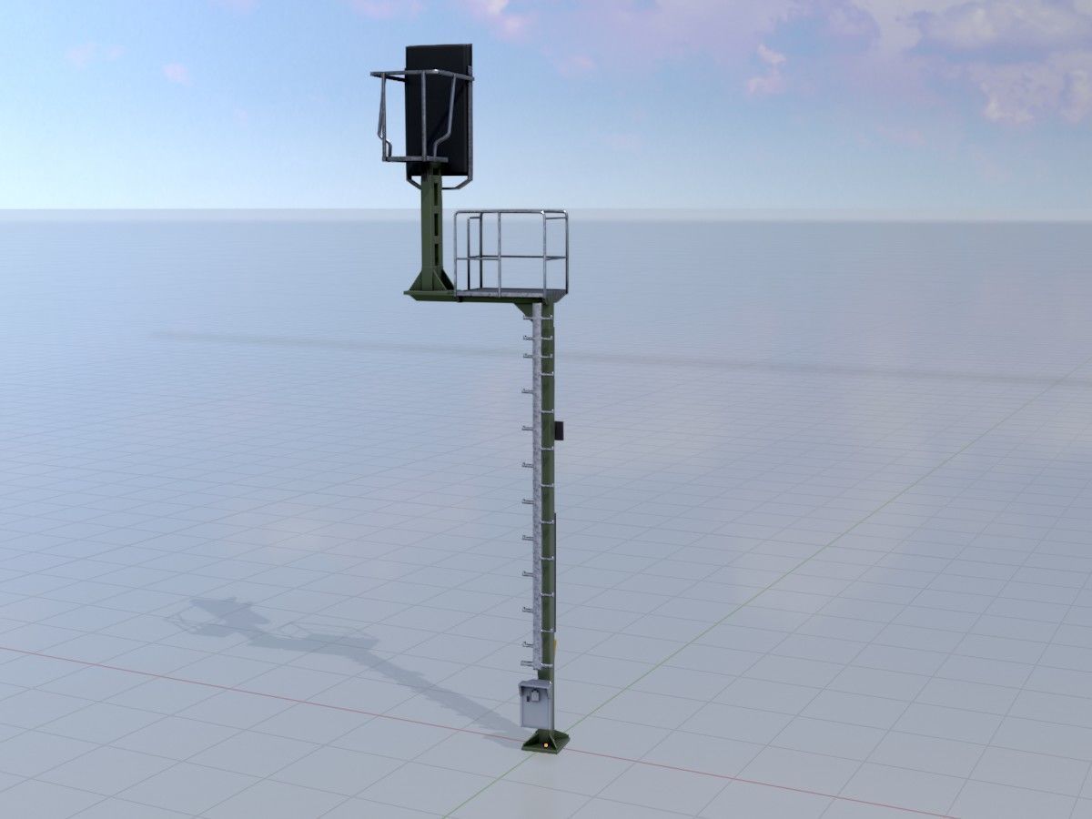 KS Railway Signal Post 7000mm all Versions 3D Model Collection_78