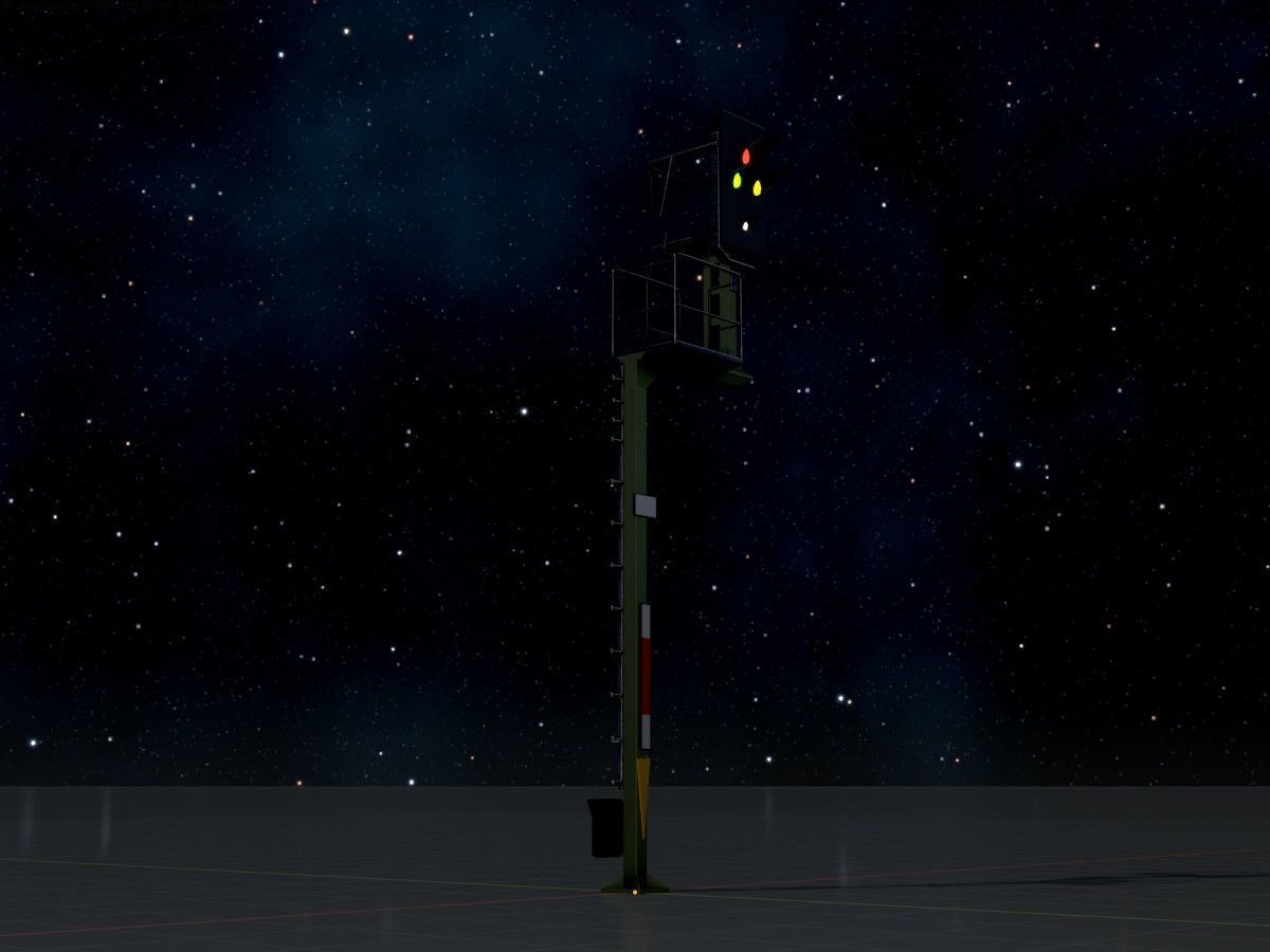 KS Railway Signal Post 7000mm all Versions 3D Model Collection_50