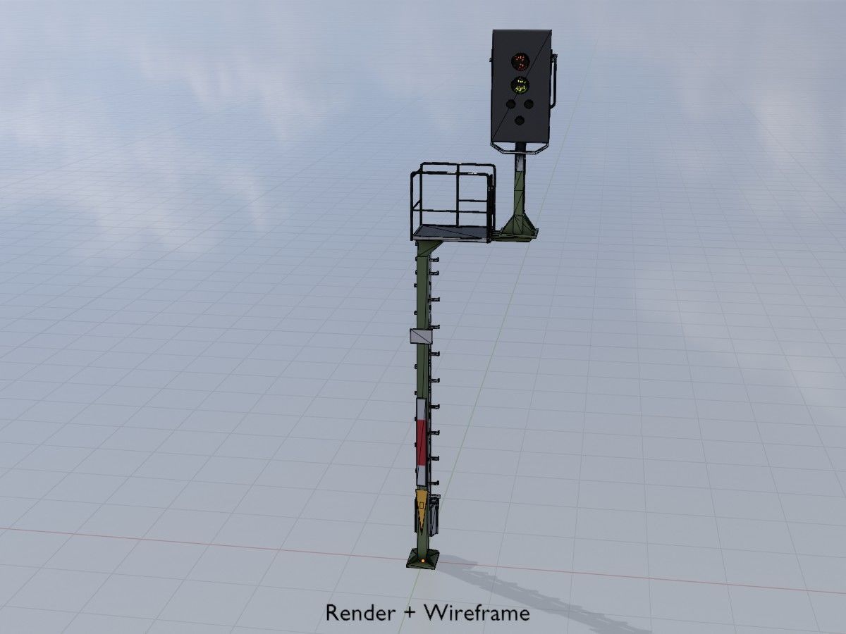 KS Railway Signal Post 7000mm all Versions 3D Model Collection_89