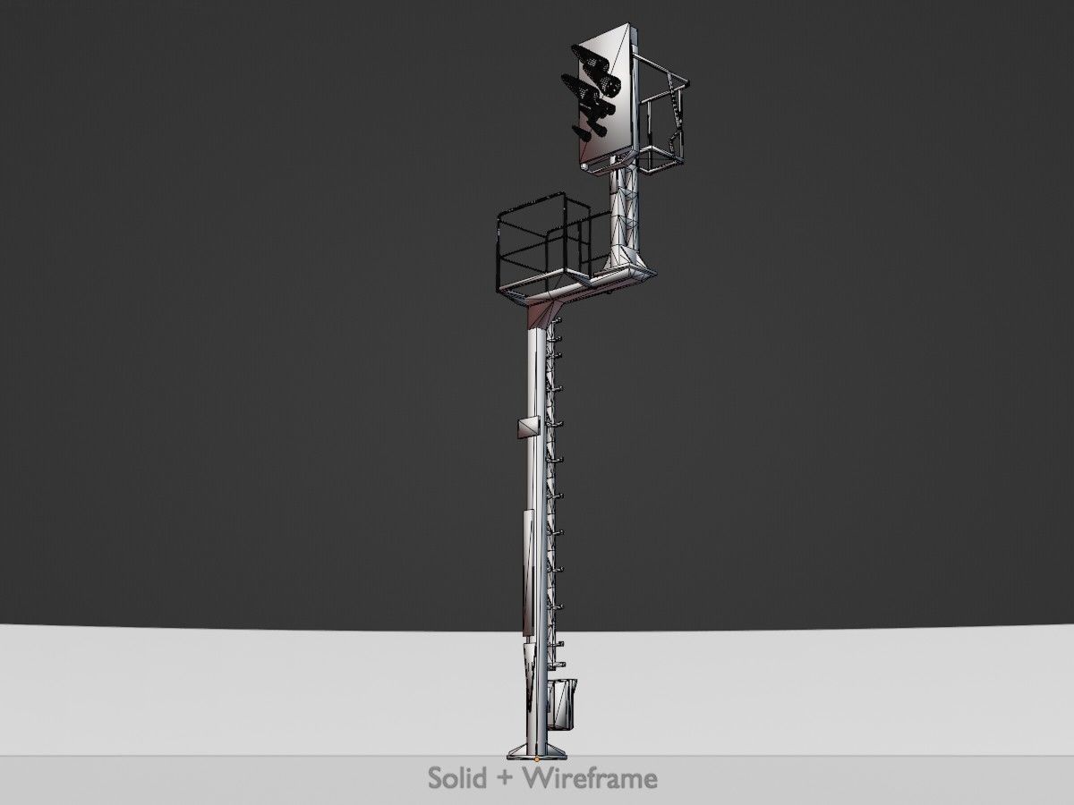 KS Railway Signal Post 7000mm all Versions 3D Model Collection_44