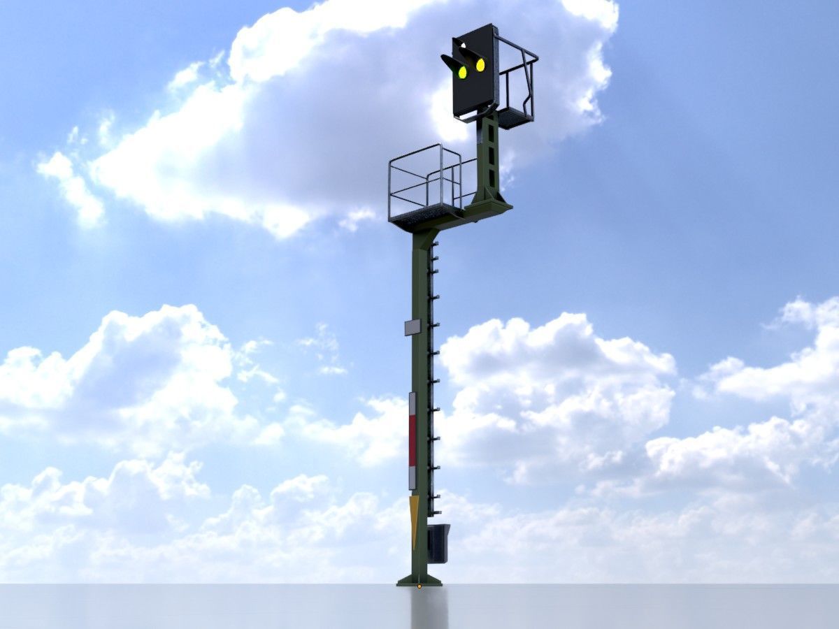 KS Railway Signal Post 7000mm all Versions 3D Model Collection_134