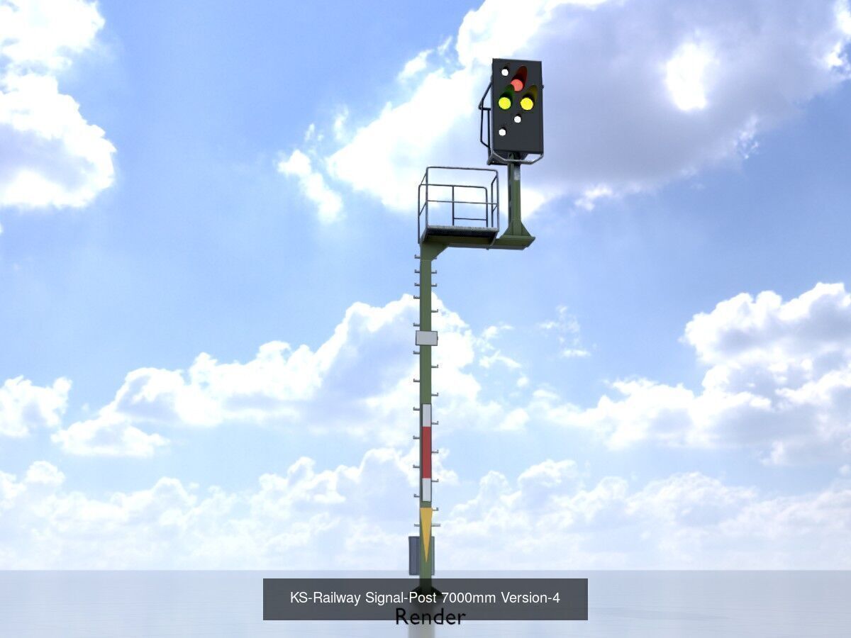 KS Railway Signal Post 7000mm all Versions 3D Model Collection_23