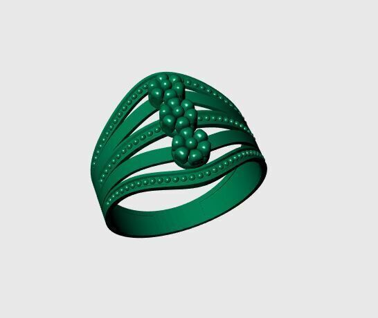 Flower Ring 3D print model_2