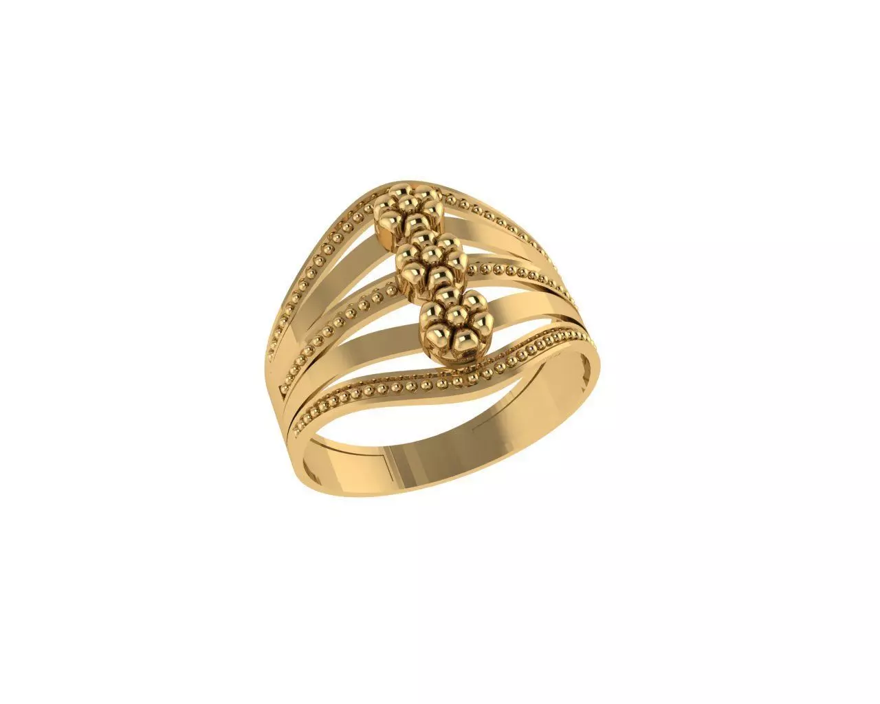 Flower Ring 3D print model_0