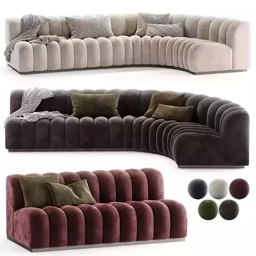 Marlow Performance Boucle Armless 2 Seater Sofa 3D model