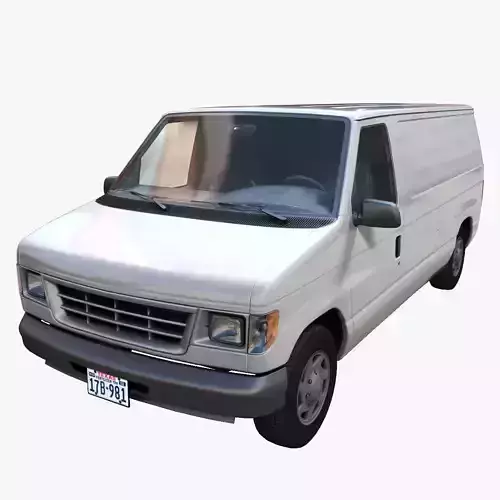 90s industrial van Low-poly 3D model