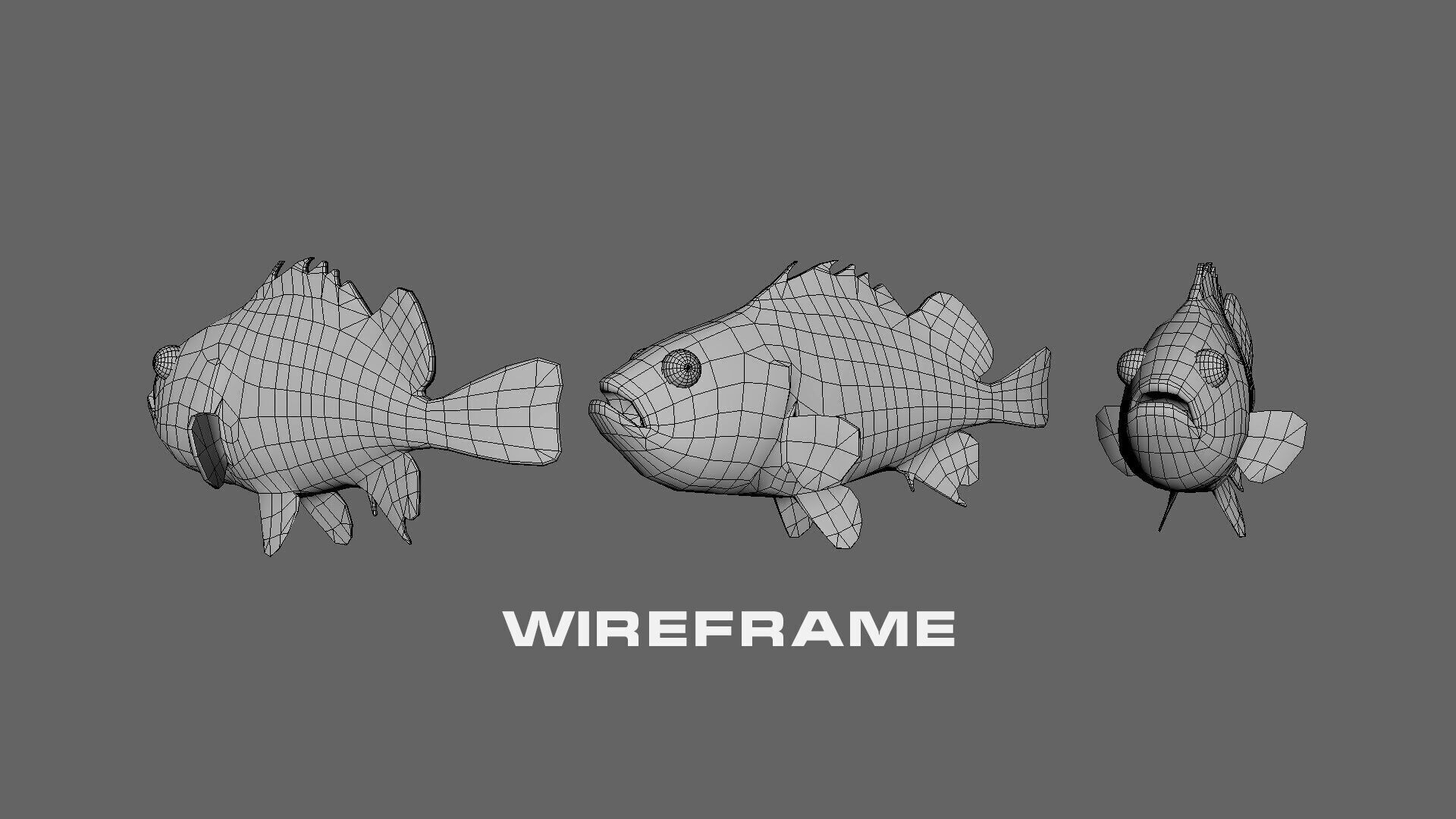 Low-Poly Honeycomb Rockfish Animated  Low-poly 3D model_11