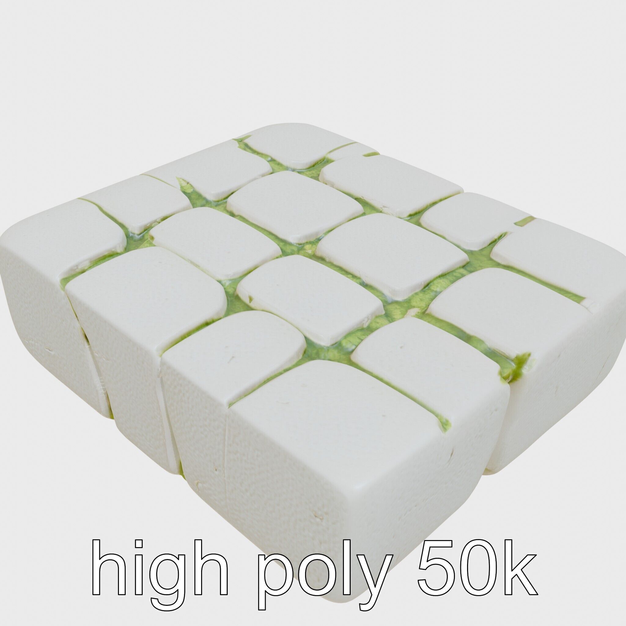 Smooth Cobblestone with Moss 3D model pack Low-poly 3D model_11