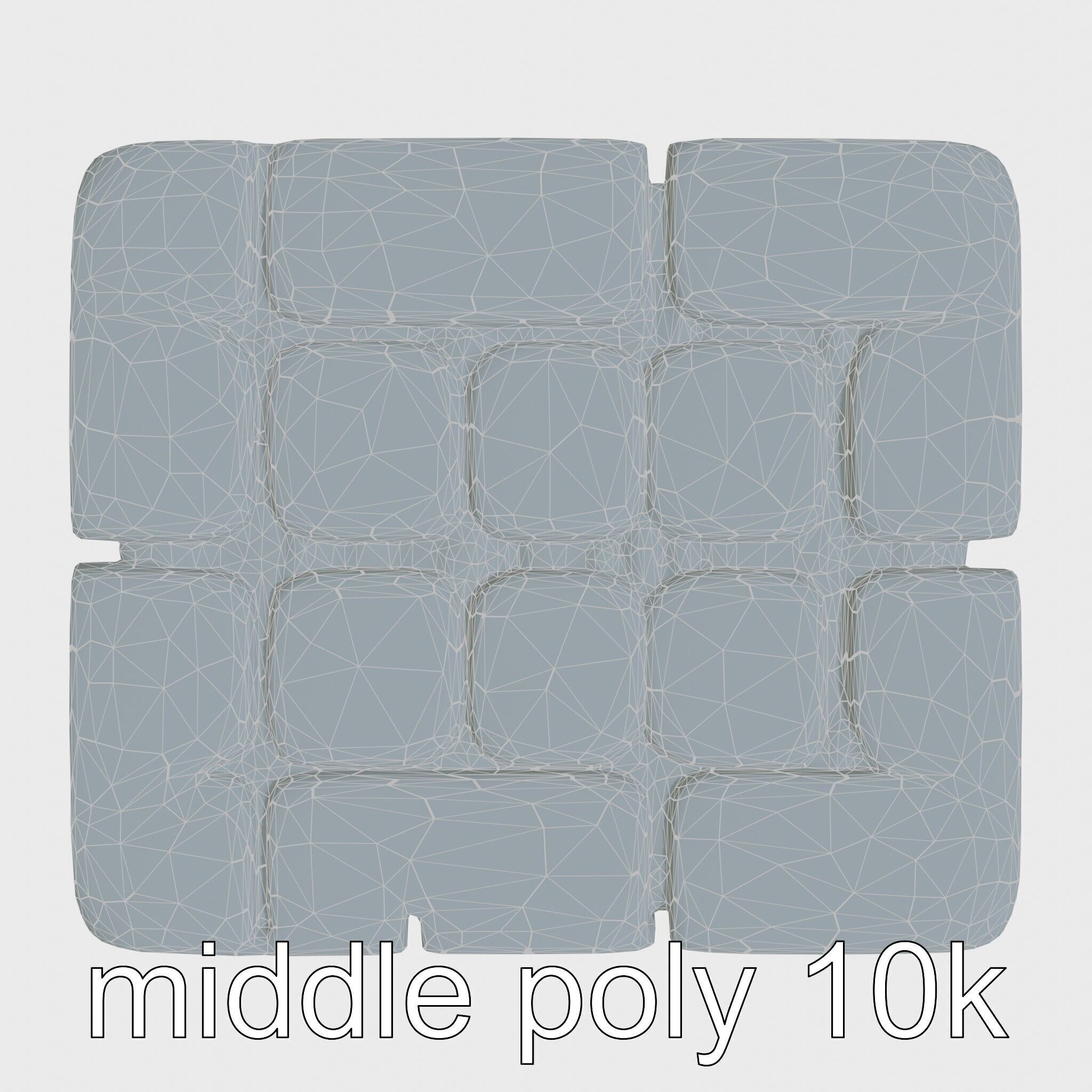Smooth Cobblestone with Moss 3D model pack Low-poly 3D model_16