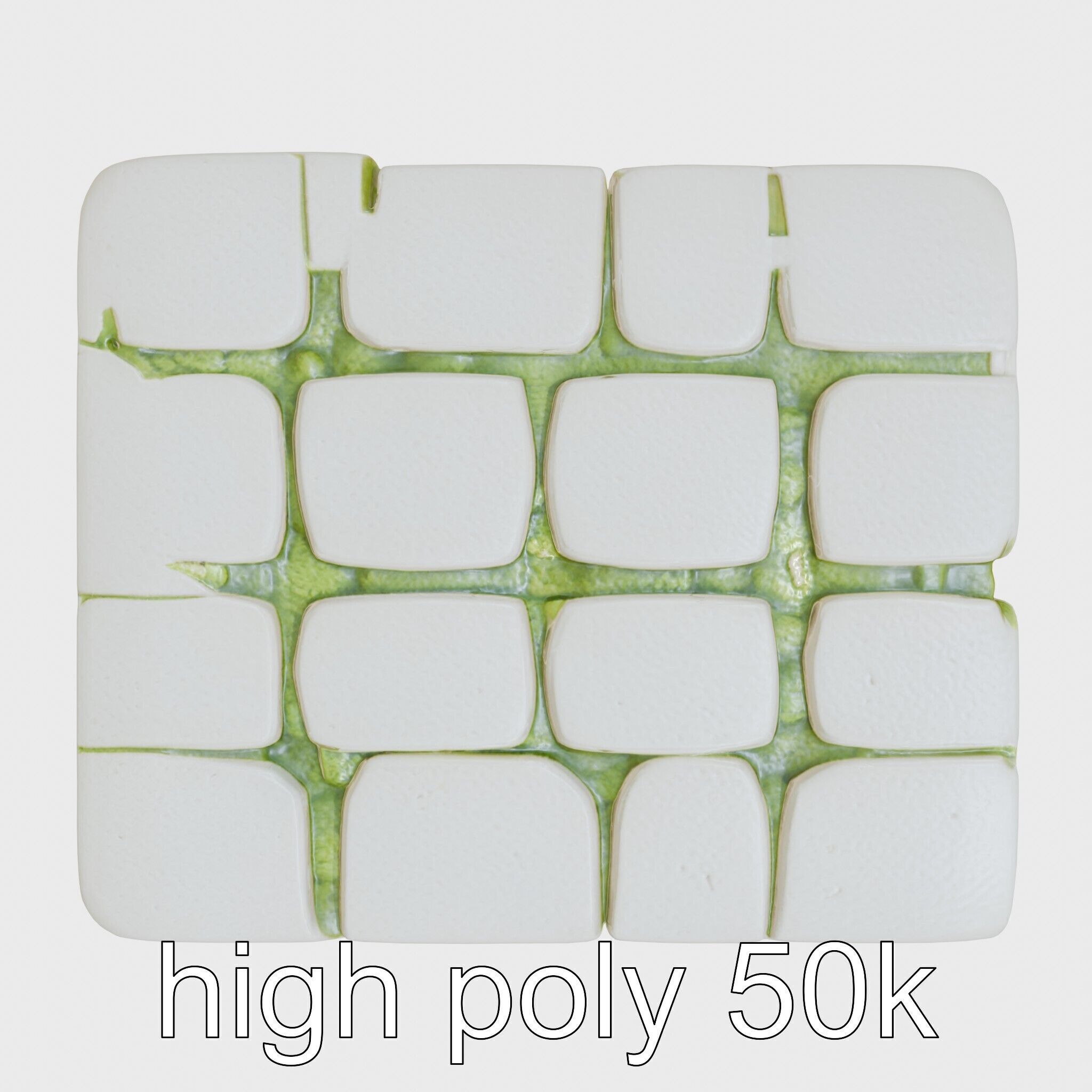 Smooth Cobblestone with Moss 3D model pack Low-poly 3D model_23