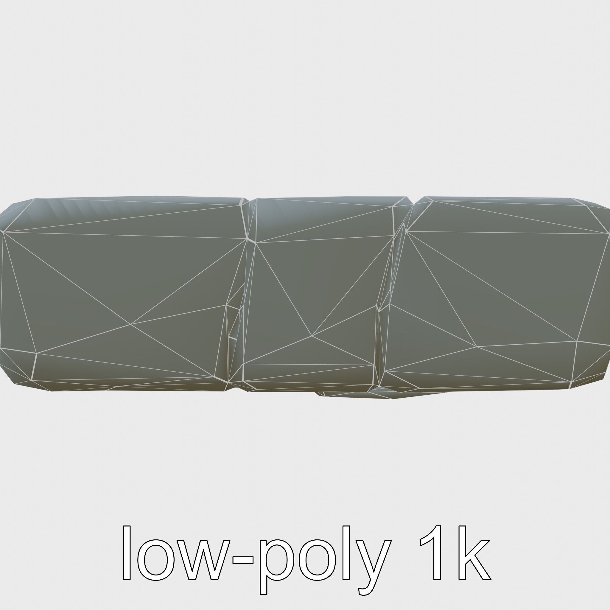 Smooth Cobblestone with Moss 3D model pack Low-poly 3D model_10