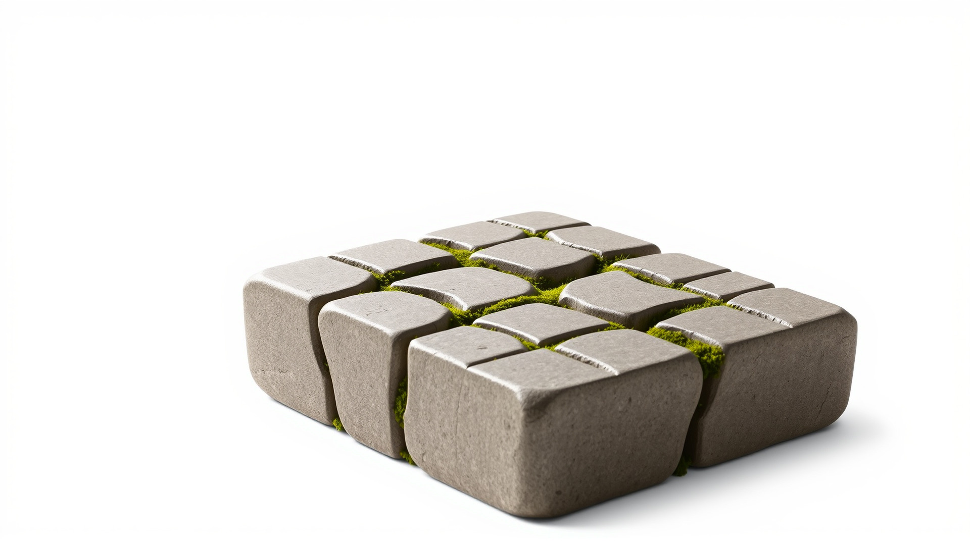 Smooth Cobblestone with Moss 3D model pack Low-poly 3D model_6
