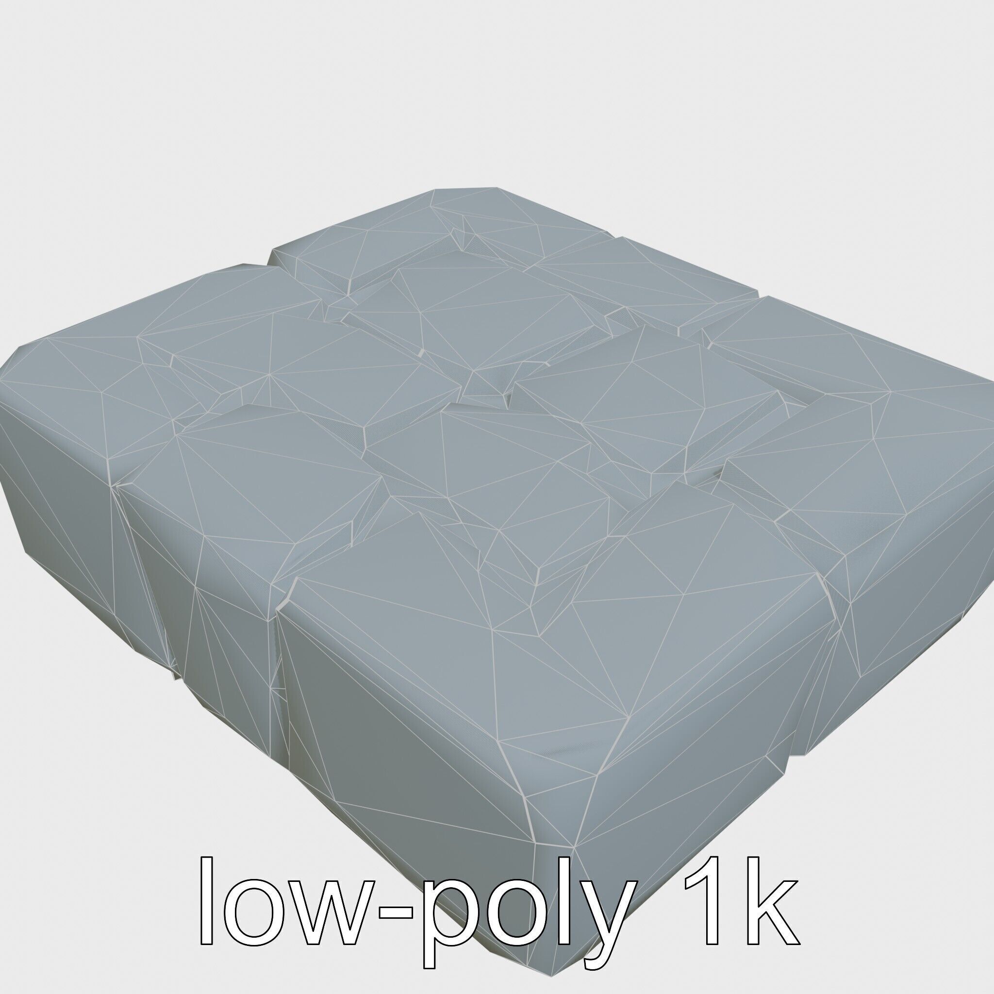 Smooth Cobblestone with Moss 3D model pack Low-poly 3D model_25
