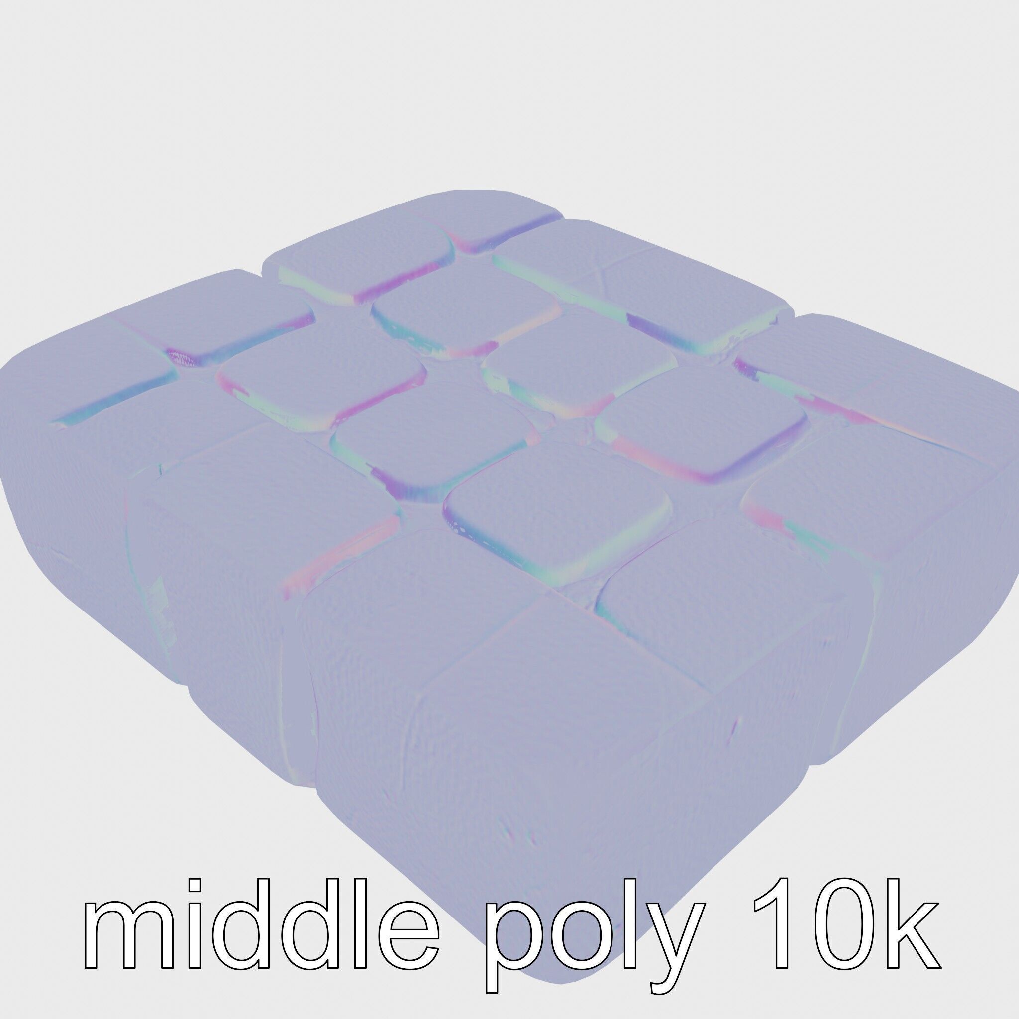 Smooth Cobblestone with Moss 3D model pack Low-poly 3D model_20