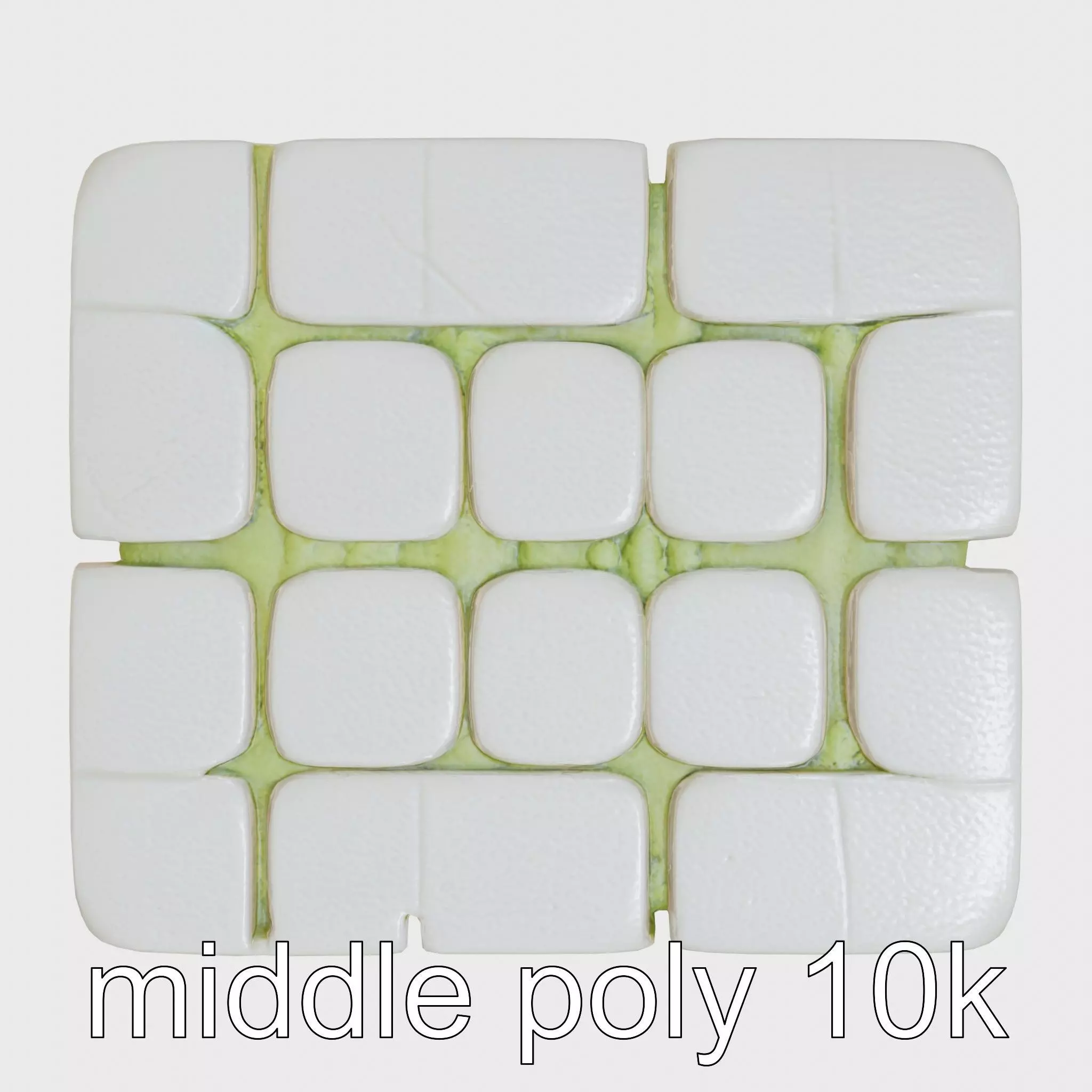 Smooth Cobblestone with Moss 3D model pack Low-poly 3D model_0