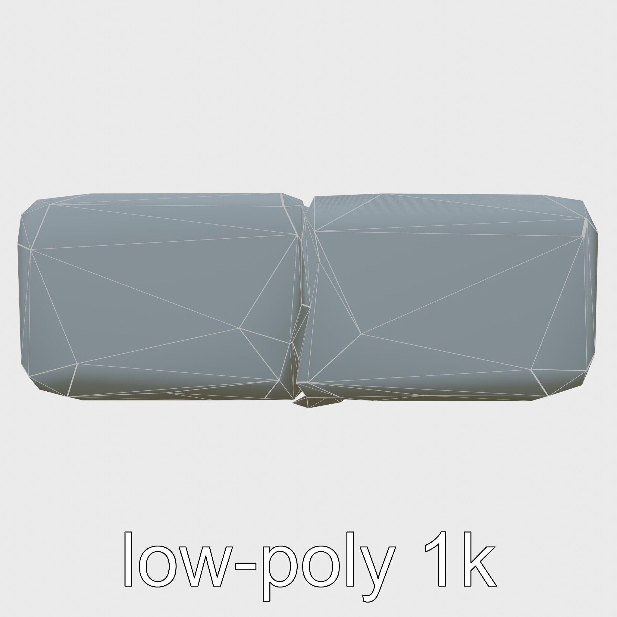 Smooth Cobblestone with Moss 3D model pack Low-poly 3D model_14