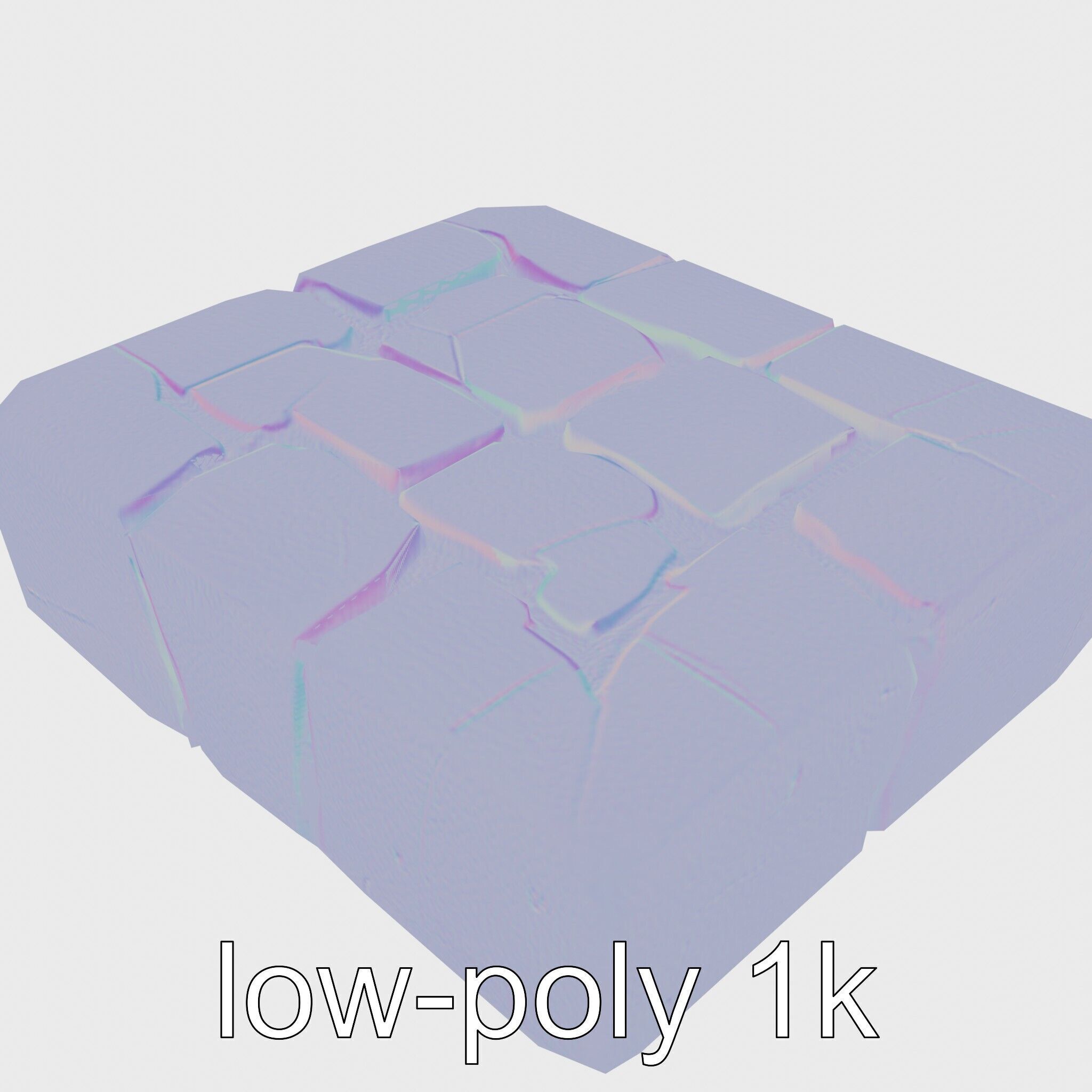 Smooth Cobblestone with Moss 3D model pack Low-poly 3D model_28