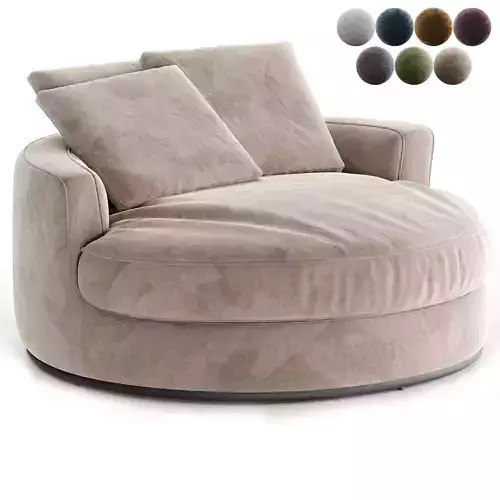 Hamilton Round Performance Fabric Swivel Armchair