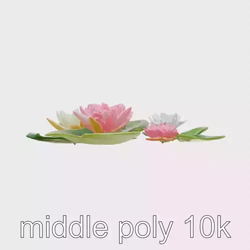 Lively Water Lily Pond Scene model pack