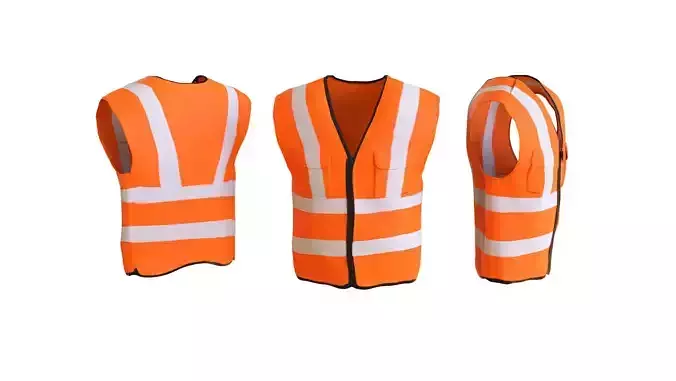 Realistic Worker Vest 008 Low-poly 3D model